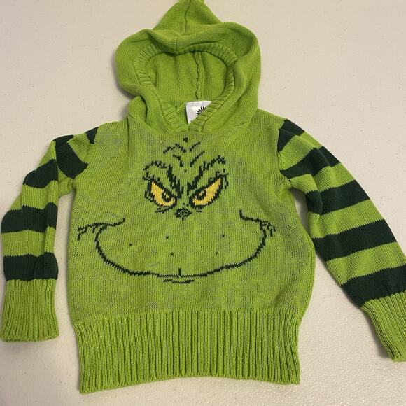 Dr. Seuss THE GRINCH Hooded Unisex Baby 6-9M Sweater Christmas Holiday Halloween - Picture 1 of 6